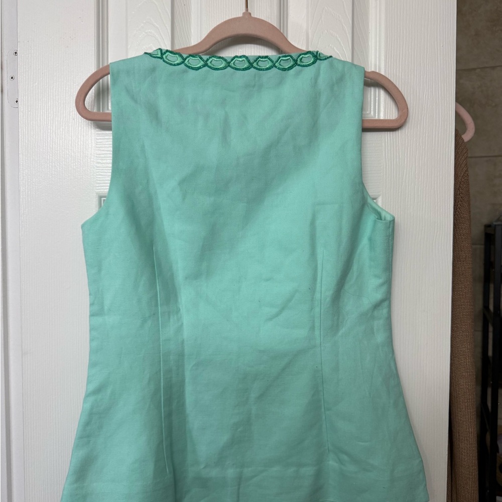 Vineyard Vines Mint Green Sleeveless Tank with Green Embroidery - Picture 3 of 5